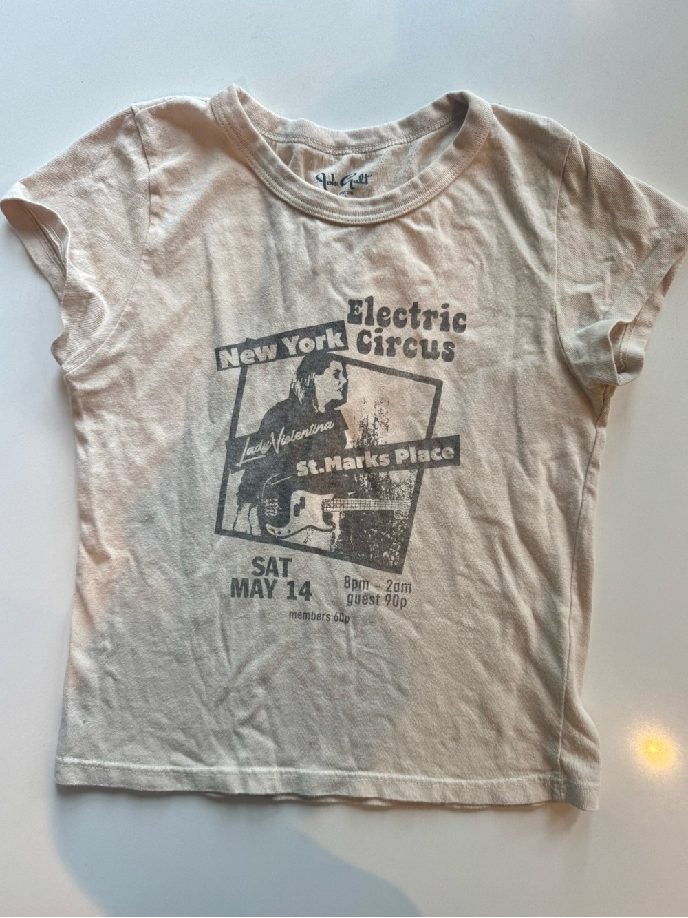 Brandy Melville Cream Electric Circus Graphic Tee